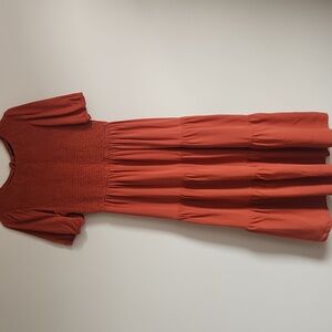 Burnt Orange Tiered Maxi Dress  Woman's Size M